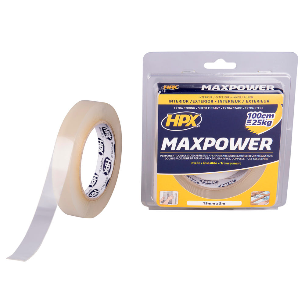 HPX MaxPower Transparant - 19mm x 5m