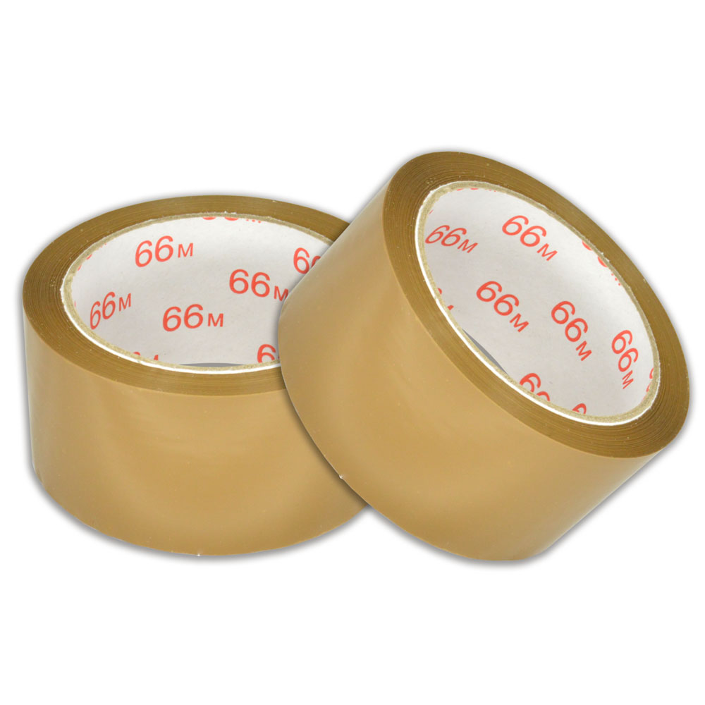 PP Hotmelt tape - 50mm x 66m - 28 my - bruin PP Hotmelt tape - 50mm x 66m - 28 my - bruin