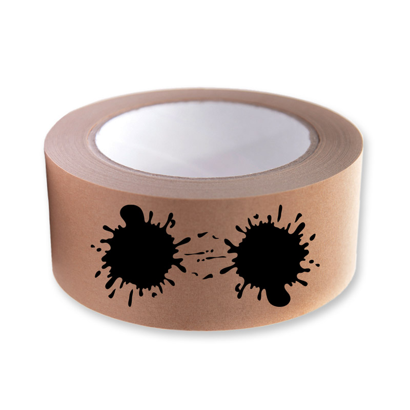 Bedrukte papieren tape 50 mm × 50 m - 1-kleur PMS, bruin/wit