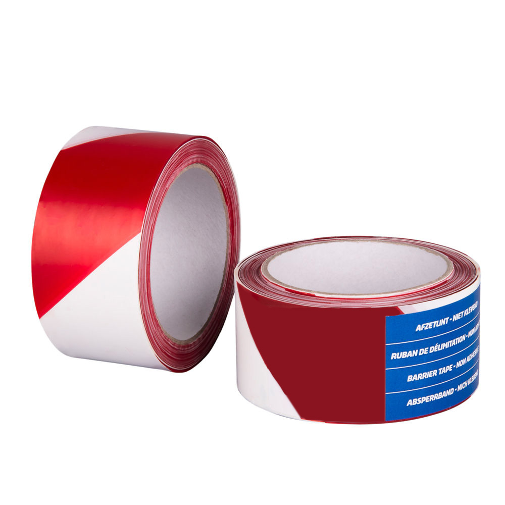 HPX Barrier Tape Afzetlint - 50 mm × 100 m, UV-bestendig, rood-wit