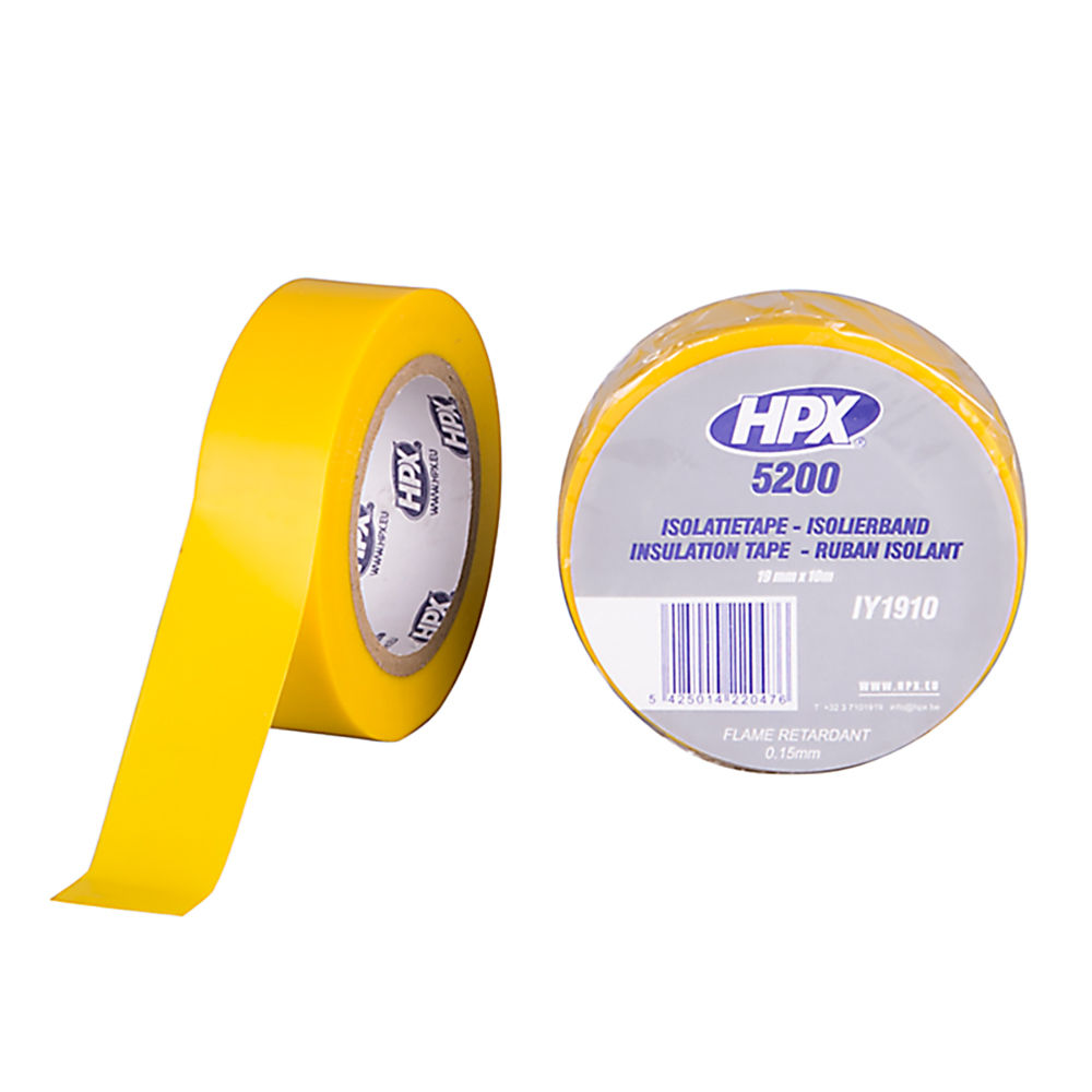 HPX-5200 isolatie tape - 19mm x 10m - Geel HPX-5200 isolatie tape - 19mm x 10m - Geel