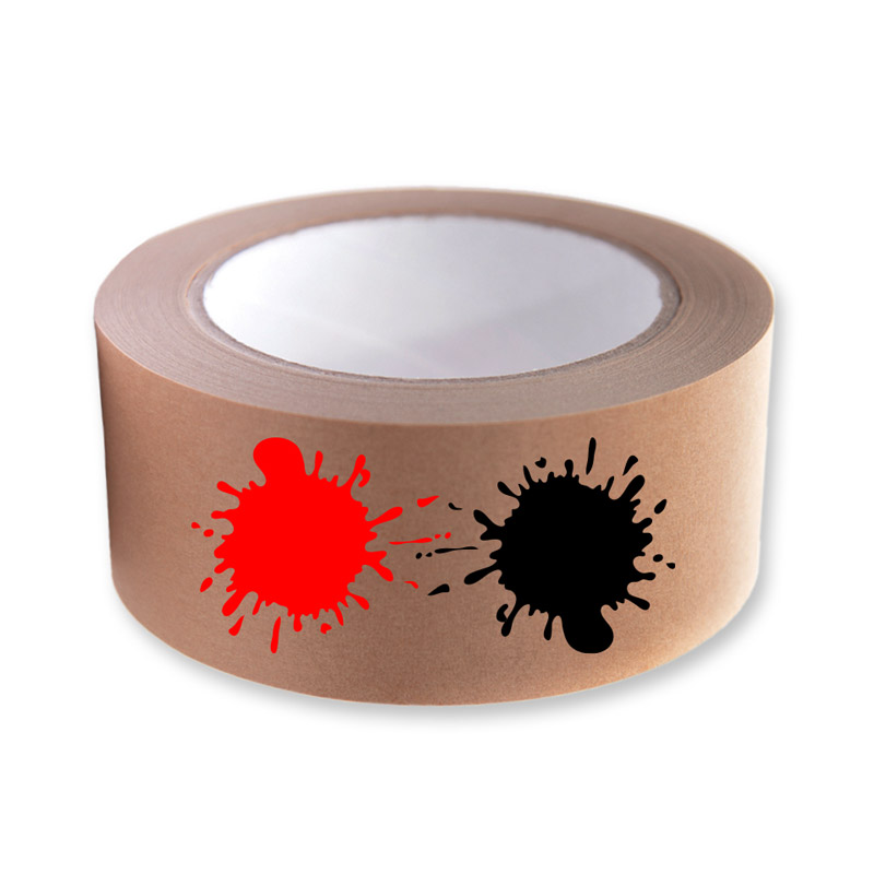 Bedrukte papieren tape - 50 mm × 50 m, 2-kleur PMS, bruin/wit