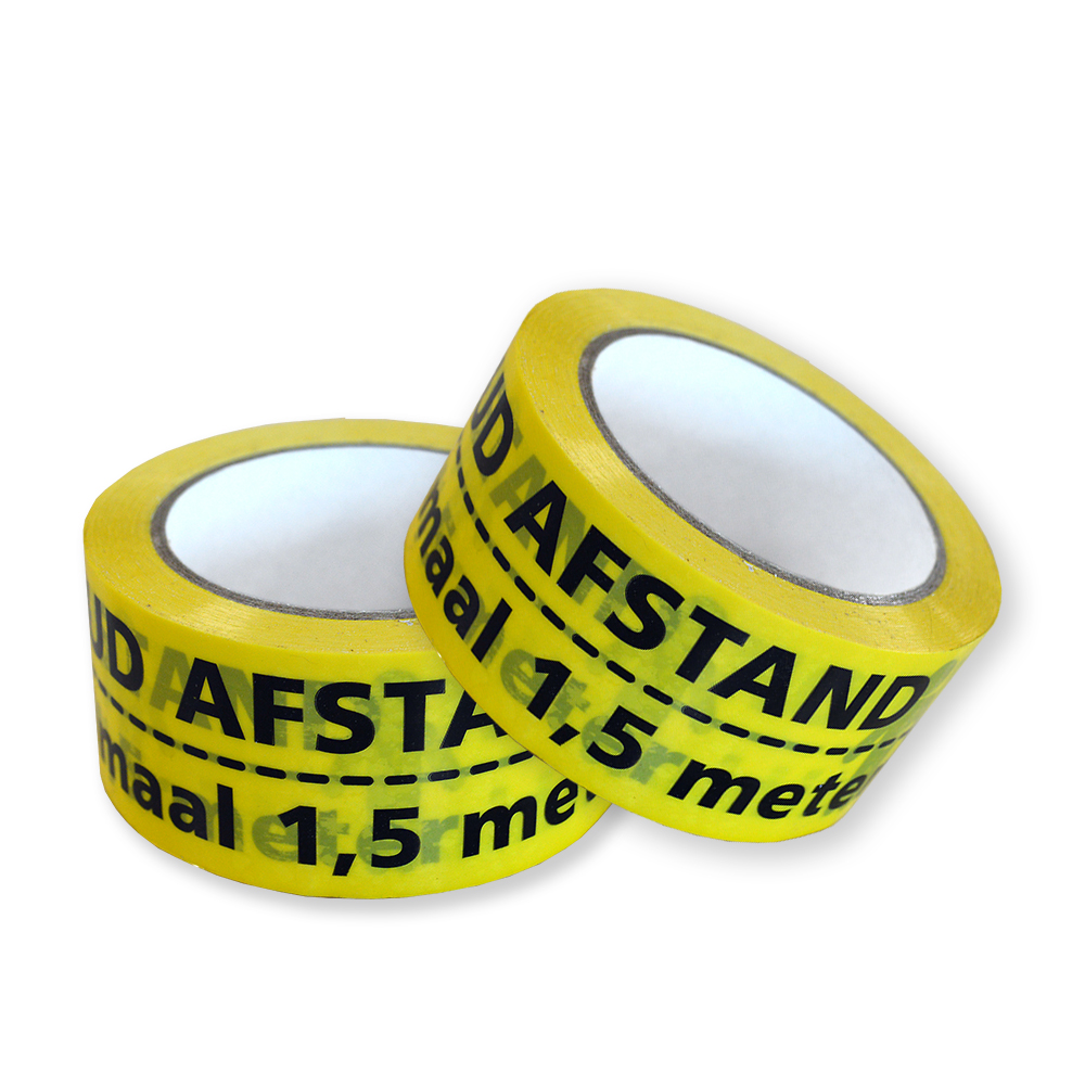 PVC Tape - Afstand houden - Geel/Zwart - slijtvast