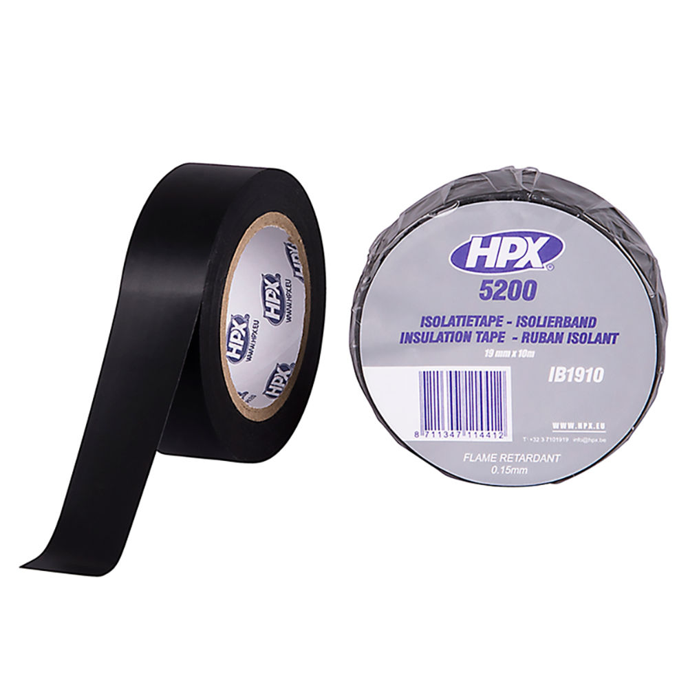 HPX-5200 isolatie tape - 19mm x 10m - Zwart